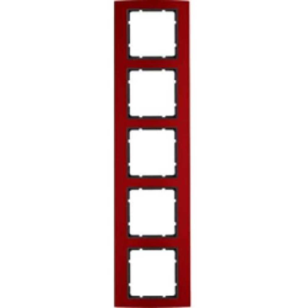 Berker 10153012 Rahmen 5fach B.3 Alu, rot/anthrazit Mesch Shop Berker 10153012 Rahmen 5fach B.3 Alu, rot/anthrazit Mesch Shop